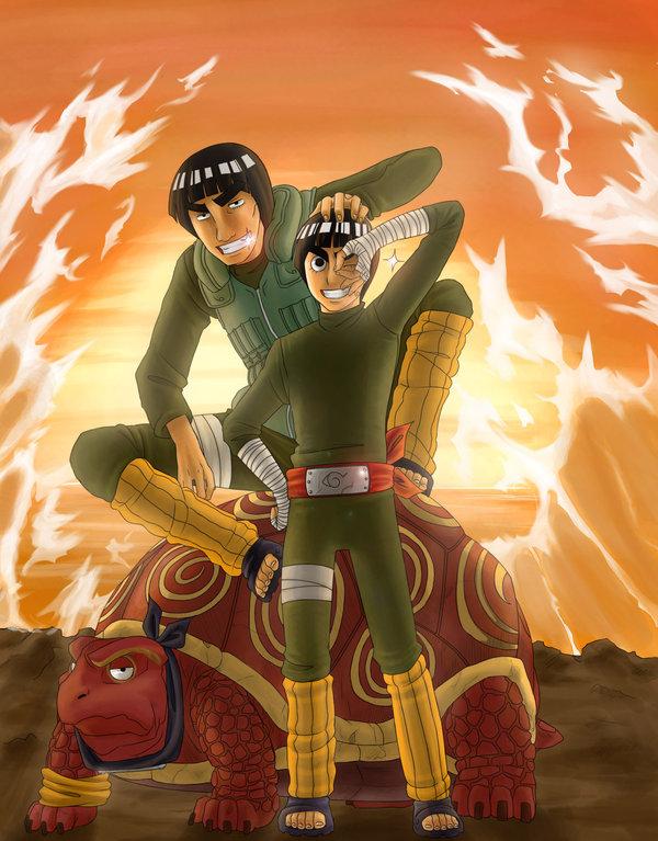 Rock Lee and Maito Gai ... hero pose :-)